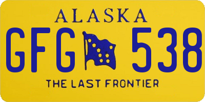 AK license plate GFG538