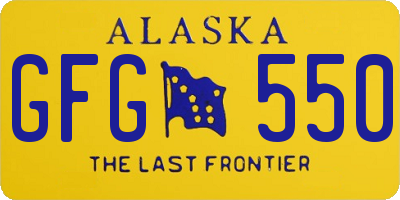 AK license plate GFG550