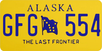 AK license plate GFG554