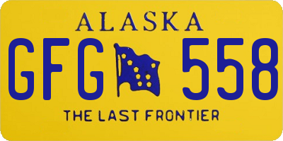 AK license plate GFG558