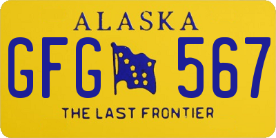 AK license plate GFG567