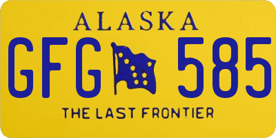 AK license plate GFG585