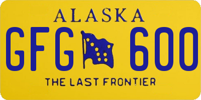 AK license plate GFG600