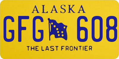 AK license plate GFG608