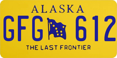 AK license plate GFG612