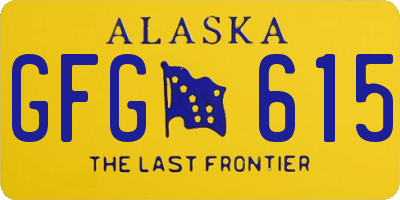 AK license plate GFG615