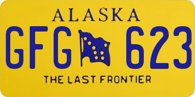 AK license plate GFG623