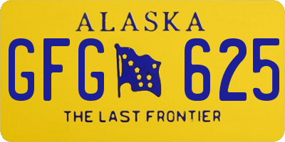 AK license plate GFG625