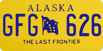 AK license plate GFG626