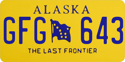 AK license plate GFG643