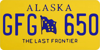 AK license plate GFG650