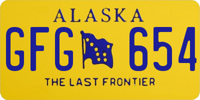 AK license plate GFG654