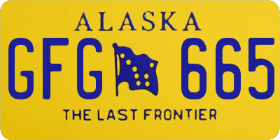 AK license plate GFG665