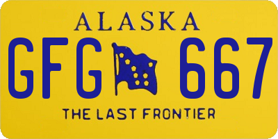 AK license plate GFG667