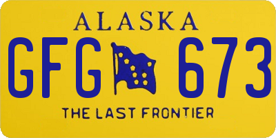 AK license plate GFG673