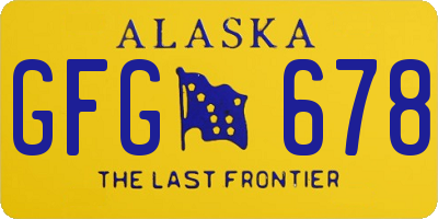 AK license plate GFG678