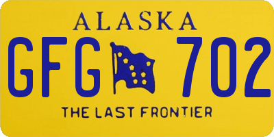 AK license plate GFG702