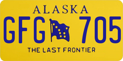 AK license plate GFG705