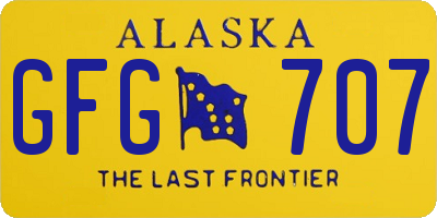 AK license plate GFG707