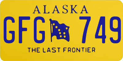 AK license plate GFG749