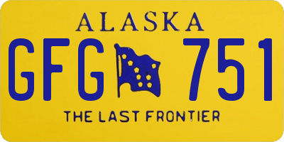 AK license plate GFG751