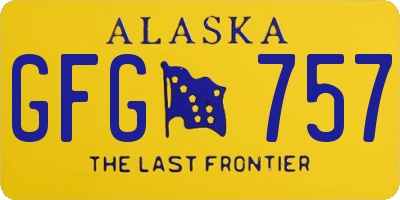 AK license plate GFG757