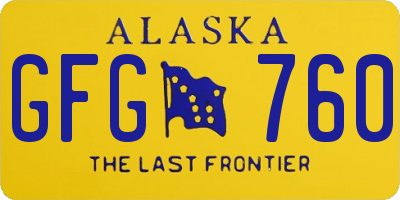 AK license plate GFG760