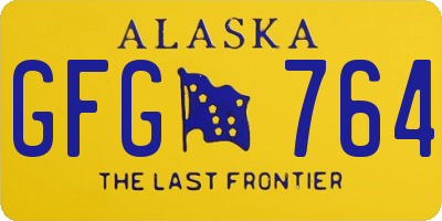 AK license plate GFG764