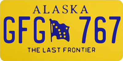 AK license plate GFG767