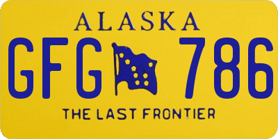 AK license plate GFG786
