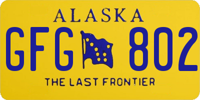 AK license plate GFG802