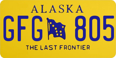 AK license plate GFG805