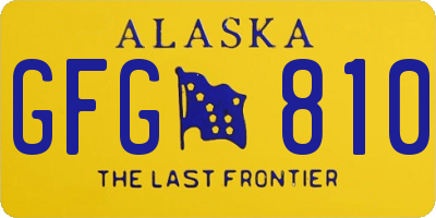 AK license plate GFG810