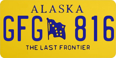 AK license plate GFG816