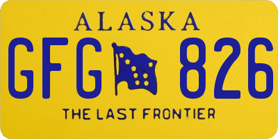 AK license plate GFG826