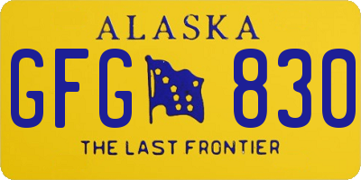 AK license plate GFG830