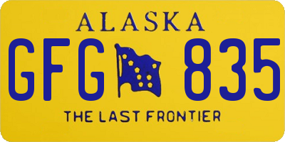 AK license plate GFG835