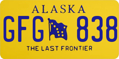 AK license plate GFG838