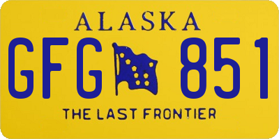 AK license plate GFG851