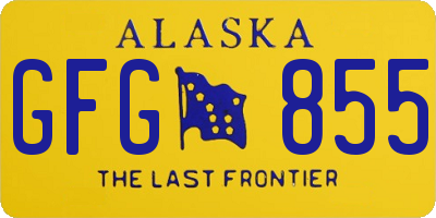 AK license plate GFG855
