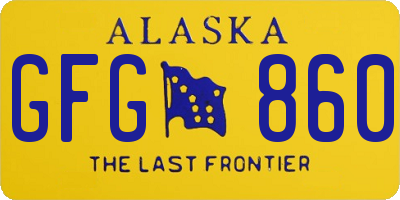 AK license plate GFG860