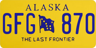 AK license plate GFG870