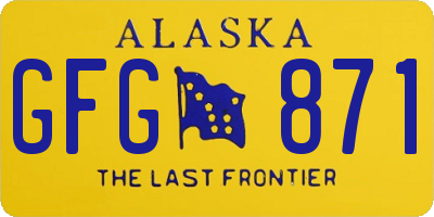 AK license plate GFG871