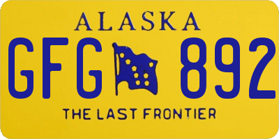 AK license plate GFG892