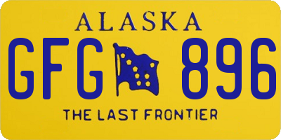 AK license plate GFG896