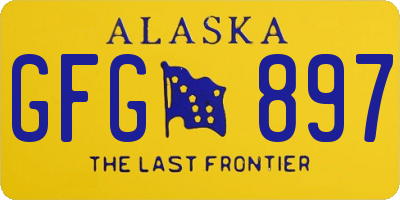 AK license plate GFG897