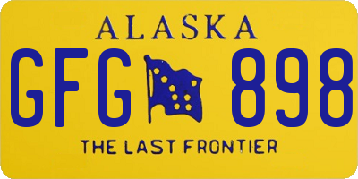 AK license plate GFG898