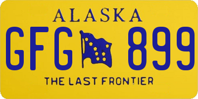 AK license plate GFG899