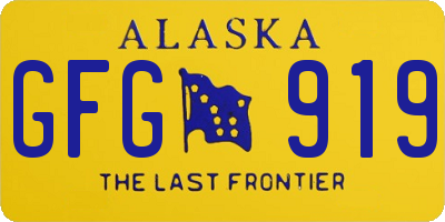 AK license plate GFG919