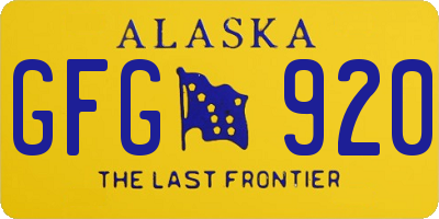 AK license plate GFG920
